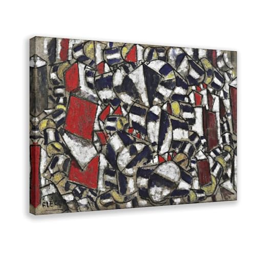 Toile contrastée Fernand Leger cadre salon design contemporain 20x30