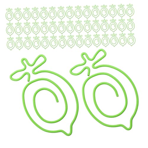 ibasenice 100個属製レモン型ワイヤークリップ 遊び心あるデザインで書類整理やしおりに 小型書類用ファイルオーガナイザー兼用文具