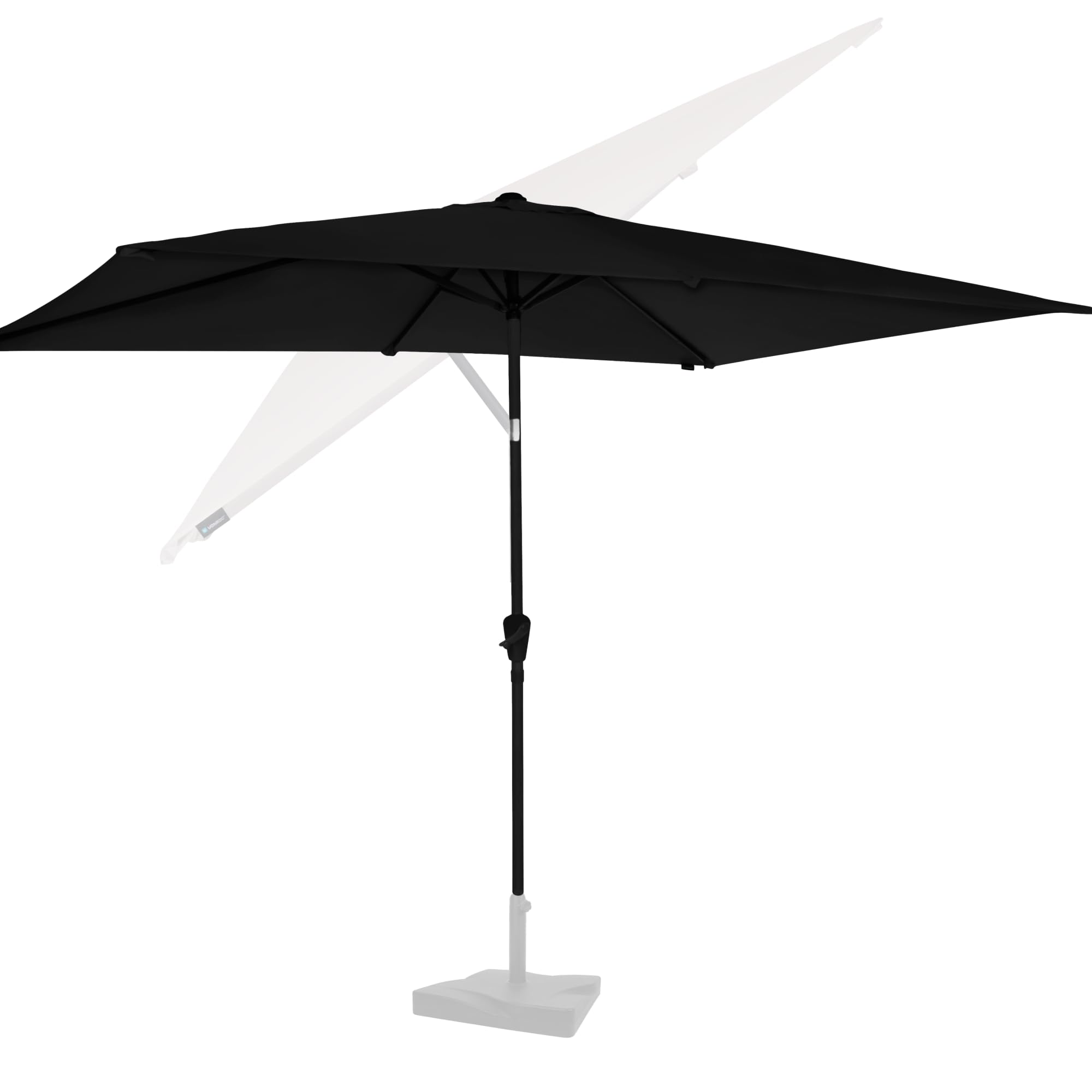VONROC Sonnenschirm rechteckig 200x300 - Rechteckiger Sonnenschirm für Terasse, Garten, Balkon, Gastro - Knickbar, Kurbel, Wetterfest - Rapallo (Schwarz)