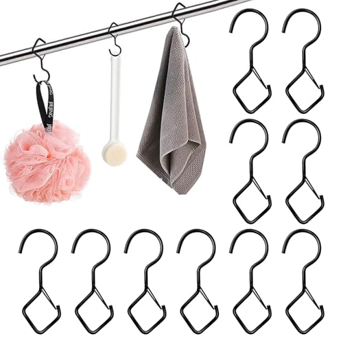 CANCYCC Lot de 10 crochets en S avec sécurité, diamètre approprié jusqu'à 29 mm, crochets de suspension, crochets de suspension anti-chute, pour cuisine, atelier, salle de bain, jardin, chambre à