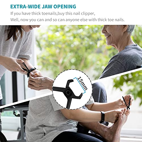 SZQHT Ultra Wide Jaw Opening Nail Clippers Set Toenail Clippers for Thick Nails Cutter for Ingrown Manicure,Pedicure,Men & Women Big(Black) - Image 4