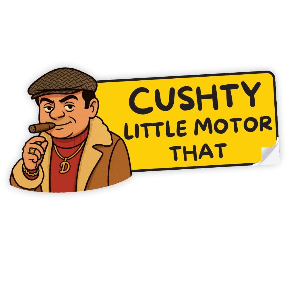 Reactive Brands Cushty Motor Funny Bumper Stickers For Cars Vans – Novelty Vinyl Decals – 'Cushty Little Motor', 'Don’t Be A Plonker', 'You’re Too Close' – Weatherproof & Easy To Apply (Cushty Motor)