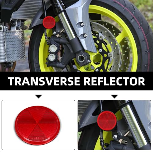 Image of 10 Pack 3 Inch Red Self Adhesive Round Reflectors, Road Safety Stick-on Rear Reflectors for Mailboxes Driveway Trailer Caravan Tunnels Truck Tractor Boat Lorry Motorcycle