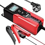 cargador automatico de baterias black & decker 【Múltiples protecciones】Protección contra sobrevoltaje, protección contra polaridad inversa (para errores de conexión positivos y negativos), protección contra cortocircuitos, protección contra sobrecorriente, protección contra sobrecalentamiento, protección contra bajo voltaje