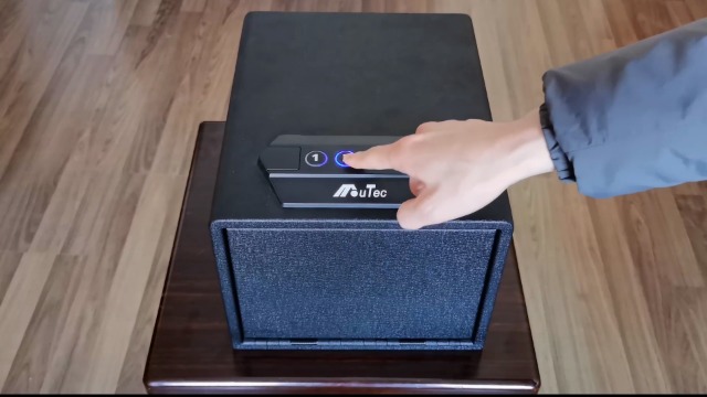 Quick Access Biometric Handgun Safe - Fingerprint, Keypad & Key Entry, Pop-Open Door, Silent Mode