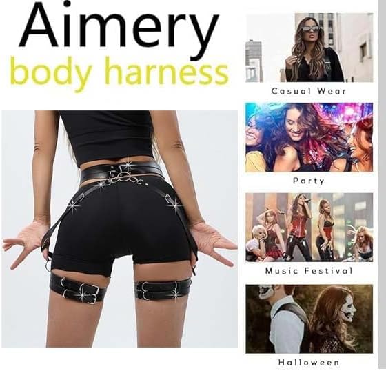 Women's Gothic Leather Thigh Harness – Adjustable Leg Garter Belt for Lingerie, Cosplay, Carnival & Punk Party Outfits - Image 6