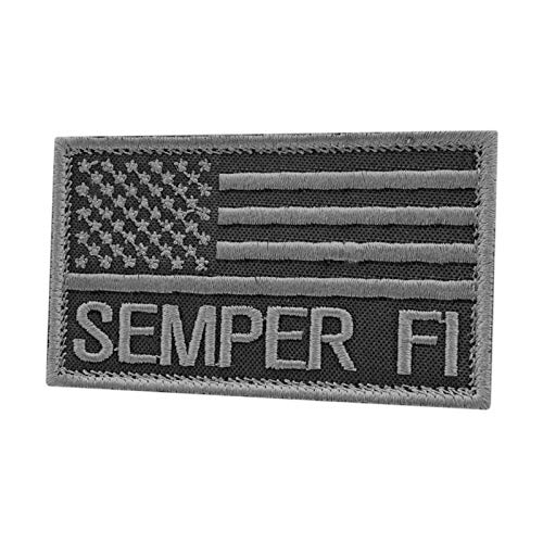 2AFTER1 Subdued USMC Semper Fi Fidelis 2x3.25 Marines Marine Corps Morale Hook-and-Loop Cap Patch