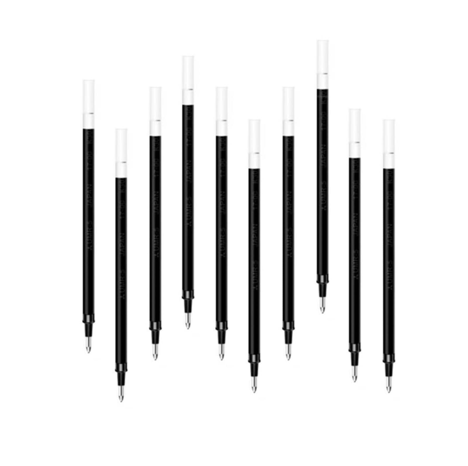 10 Pack Magnetic Fidget Pen Refills, Black Ink Replacement Cartridges for Modular Magnet Pens, Smooth Writing 0.5mm Point Ink Set