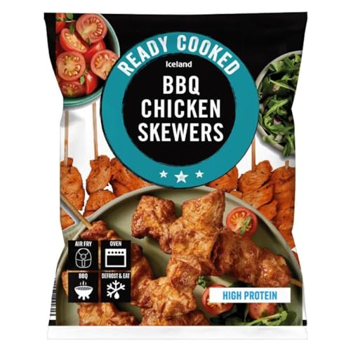 Iceland Ready Cooked BBQ Chicken Skewers 340g (Frozen)