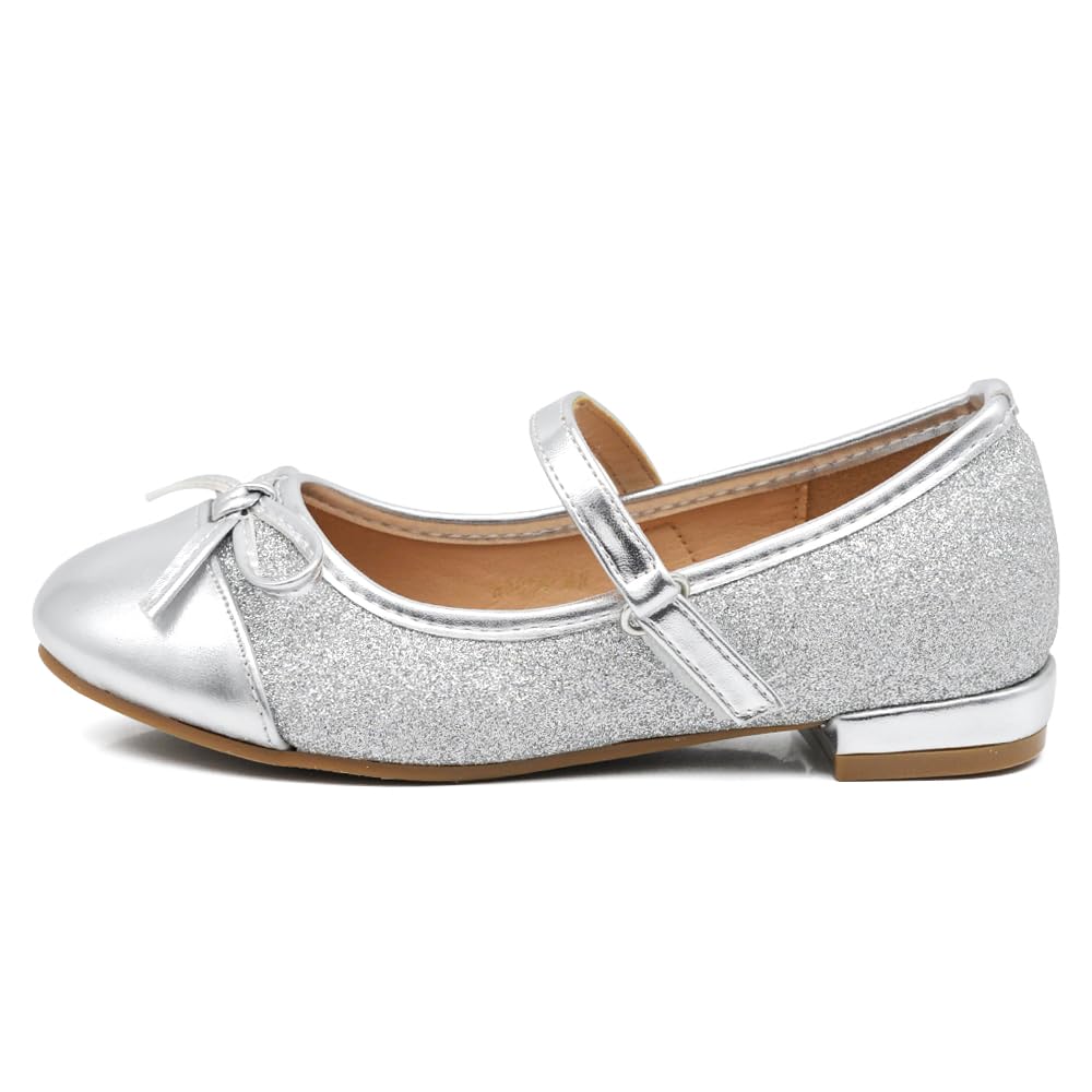 IF Scarpe Ballerine da Bambina Ragazza Fiocco Glitter Cerimonia Gioiello Comunione W7050
