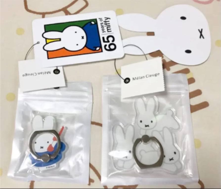 ⭐️完売品⭐️新品未使用⭐️ミッフィー×メランクルージュ⭐️スマホリング⭐️2個 キュートなミッフィーに癒される。Melan Cleugeコラボアイテム
