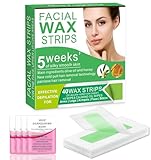 Facial Wax Strips for Women – 98% Natural Formula, Hypoallergenic for Sensitive Skin – Face Wax Strip for Hair Removal, Gentle & Quick Eyebrow Wax Strips for Upper Lip, Chin, Legs & Bikini Line
