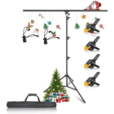 FUDESY T-Shape Backdrop Stand Kit 8.5 x 5ft,Adjustable Green Screen Support Stand with Background Clamps,Portable Small Back Drop Holder for Photography,Photo Studio,Video,Photoshoot,Booth Cover