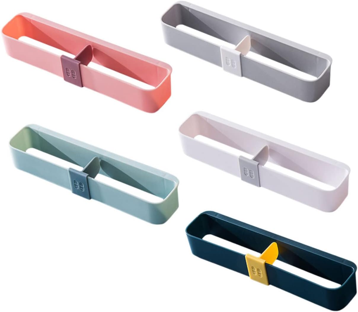 Mobestech 5pcs Shoe Organizer for Door Wall Mounted Slipper Rack Back of Door Storage Non-Punch Rack Space Saver Fashion Storage Random Color