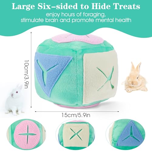 ADLABLD Large Rabbit Foraging Toy with Bell, Feeding Ball Toy with Bell for Bunny, Snuffle Ball Treat Dispenser, Washable Puzzle Feed Game Rabbit Toys for Bunnies Boredom - Image 2