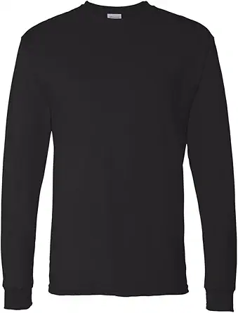 Hanes Men's Essentials Long Sleeve T-Shirt Pack, Crewneck Cotton Tees, 4-Pack