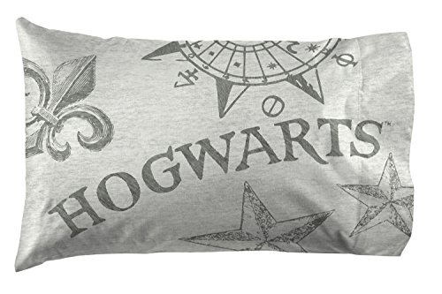Image of Jay Franco Kids Sheet Set with Fitted, Flat Sheets & Pillow Cover - Ultra-Soft Bedding with Pillowcase for Room Decor, Gray - Harry Potter, 4 Piece Full