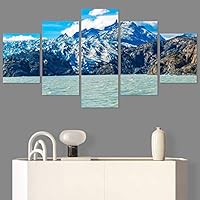 SIGNWIN 5 Panel Canvas Wall Art Modern Art Dramatic Farmhouse/Country Mountain Multicolor Nature Photography for Home Decorations Ready to Hang - 60