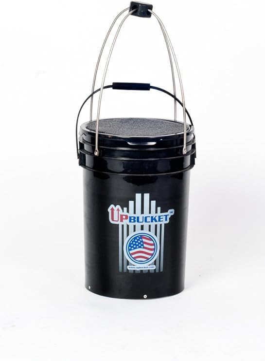 Amazon Com Pick Upbucket Baseball Softball Tennis Ball Hopper With Padded Lid Sports Outdoors