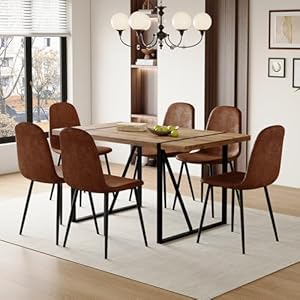 Dining Room Table Set for 6, Dining Table Set for 6, Dining Table for 6 with Chairs – Easy Assembly