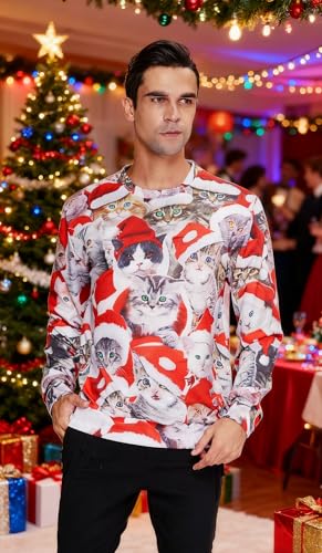 RAISEVERN Christmas Sweatshirt for Men Women Funny Pullover Xmas Top2