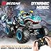 BEZGAR Monster Truck Toys - Remote Control Monster Trucks with Light & Music, Dinosaur Toys for Kids, 1:20 Scale RC Truck with 360° Spins and Drifting, Remote Control Car for Boys with Two Car Shells