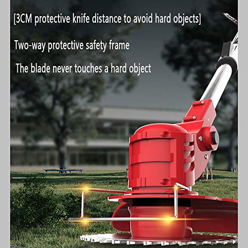 Accu-Grastrimmer Met Accu, Draagbare Grasmaaier, 21 V, Telescoopsteel, Elektrisch, Bosmaaier Voor Grasmaaien, Gazononderhoud, Opritten En Tuin (Rood) 650W,36V - Afbeelding 5