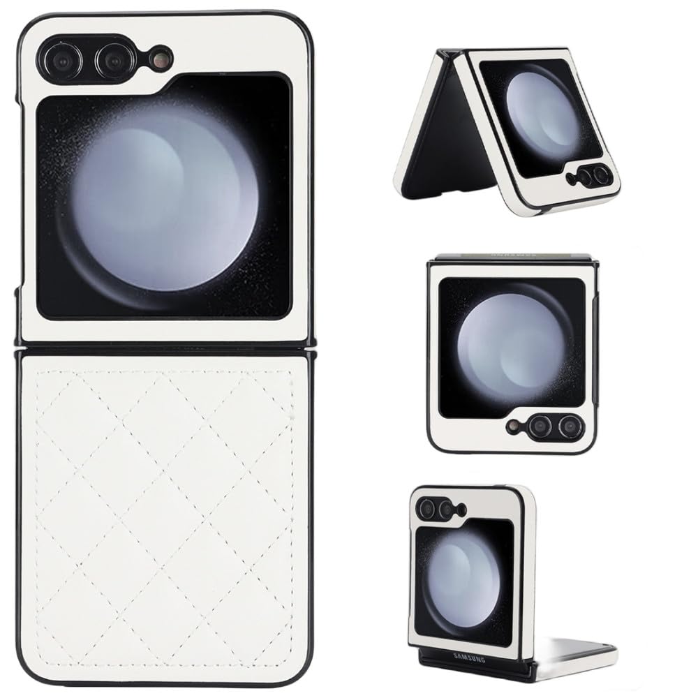 Étui de Téléphone Cuir PU Samsung Z Flip 5 Blanc Compagnon Chic de votre Quotidien - 7