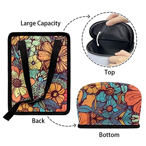 Image of DISNIMO Abstract Groovy Flower Car Trash Can Bin with Lid Large Car Garbage Can Leakproof Mini Car Accessories Trash Bin Car Dustbin Organizer Container for Car Office Home
