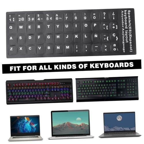 Pegatinas para teclado español mate protector impermeable para teclas de ordenador portátil 6