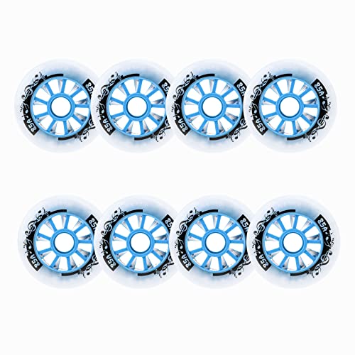 JHKJ Inline Skate Wheels Speed Skate Wheels Outdoor Replacement Wheel 8 Pcs 90mm/100mm/110mm for Outdoor Speed Skating Skate,Blue,110mm