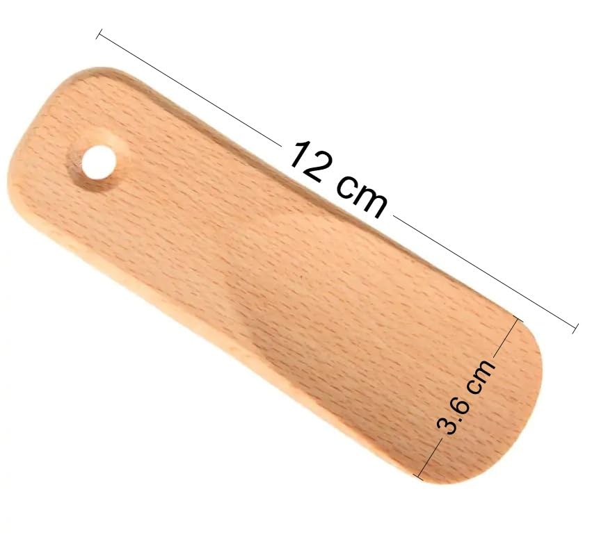 Wooden World - Drewniana łyżka do butów kompaktowa mała do torebki i na wyjazdy turystyczna wersja kieszonkowa - 12 cm