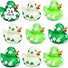 4E's Novelty Bulk 24 Mini St. Patrick's Rubber Duckies, Shamrock Rubber Ducks, Miniature Irish Decor Party Favors for Kids, Schools