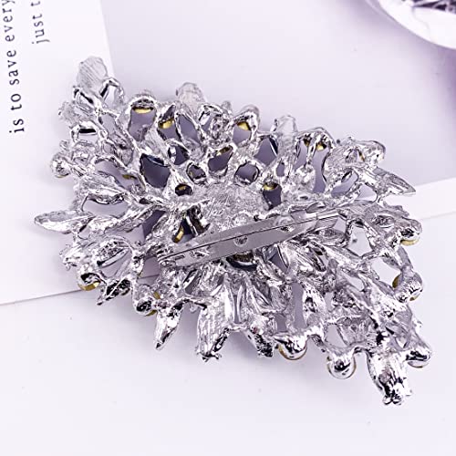 Image of SELOVO Big Large Leaf Brooches and Pins Scarf Decoration Gold Tone