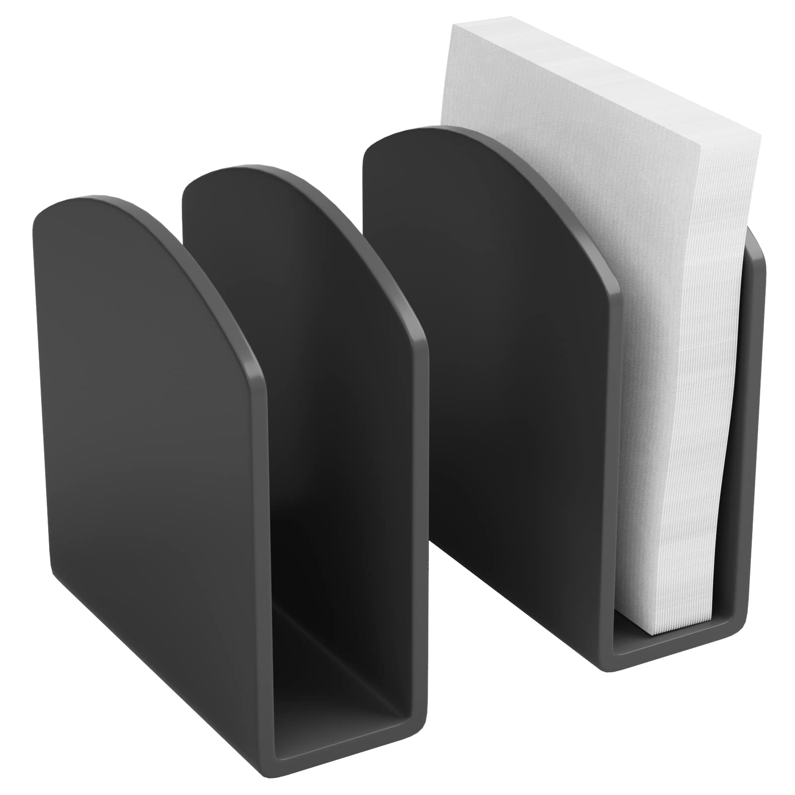 Acrylic Napkin Holder, 2 Pack Kitchen Dinner Napkin Holder for Table, Black Tissue Paper Cocktail Napkin Holder Dispenser for Kitchen