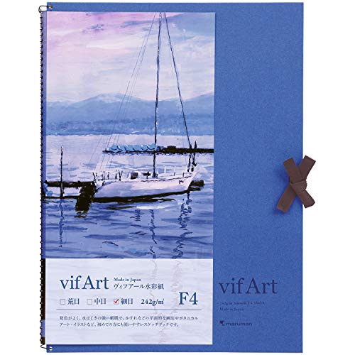 Livre d'art aquarelle rigide Maruman évite le gondolement papier fin F4 blanc