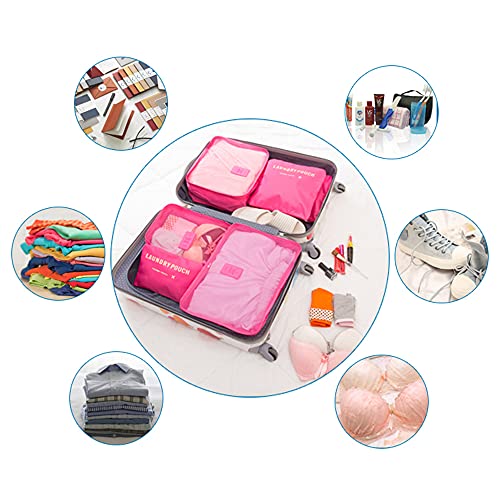 Image of Rojeam 6 Set Packing Cubes Multi-Functional Travel Storage Bags Clothing Sorting Packages