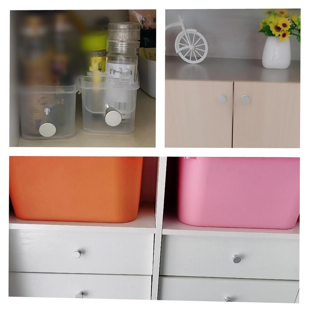 12 Pezzi Pomelli per Cassetti in Metallo, Moderni Pomelli per Mobili in Alluminio Opaco con Viti,Pomolo Per Mobile Rotondo Adatto Per Librerie, Armadi, Cassetti (Argento)