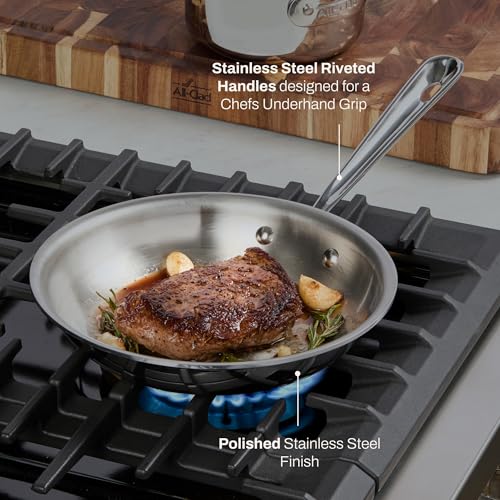 Image of All-Clad D3 Stainless Steel 8 inch Frying Pan- Made in the USA- The Original Bonded Professional Cookware- Oven Safe & Induction Compatible