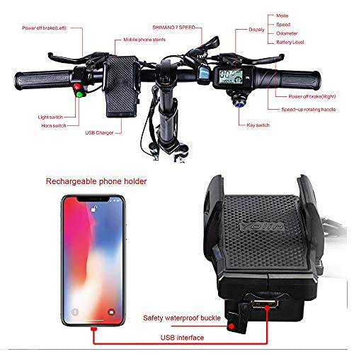 SAMEBIKE Elektrische Fiets vouwfiets 20 inch E Bike 48V10.4Ah mountainbike LCD display stadsfiets elektrische fietsen… - Afbeelding 5