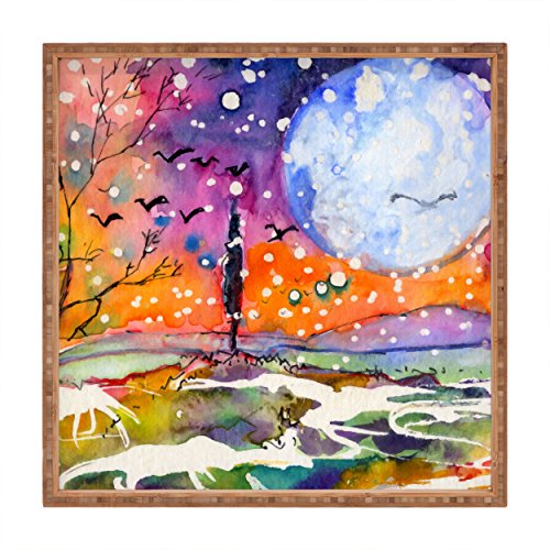 Deny Designs Ginette Fine Art Big Moon Indoor/Outdoor Square Tray, 12 x 12