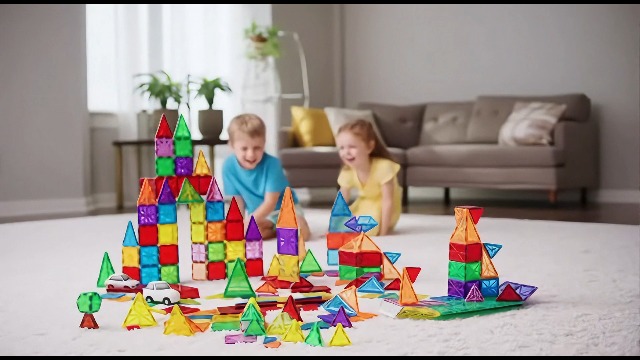 IIRC 100 Pezzi Mattoncini Magnetici Con 2 Auto, Gioco Di Costruzioni 3D Per Bambini 3-8 Anni, Plastica ABS, Regalo Educativo