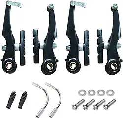 Par Freio V Brake Alumínio C/Sapata Orbital Preto Bike Mtb