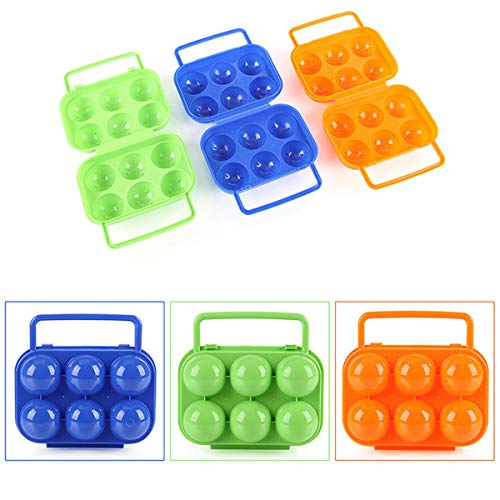 Volksrose Portable 6 Eggs Slots Holder Shockproof Storage Box For Camping Hiking - Blue #TOP3