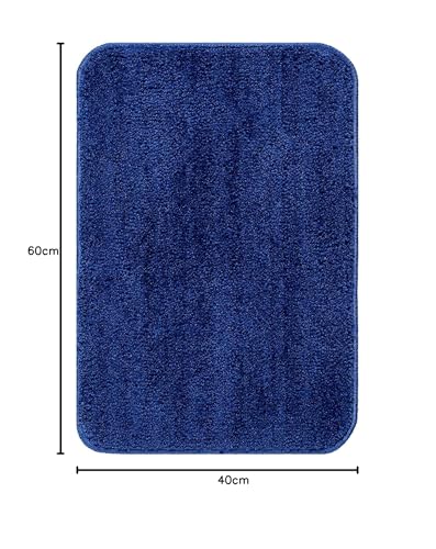 Image of SKIVE India Solid Anti Slip Bathmat,Colour Blue,Size(40 x 60 cm) Set of 2 Piece
