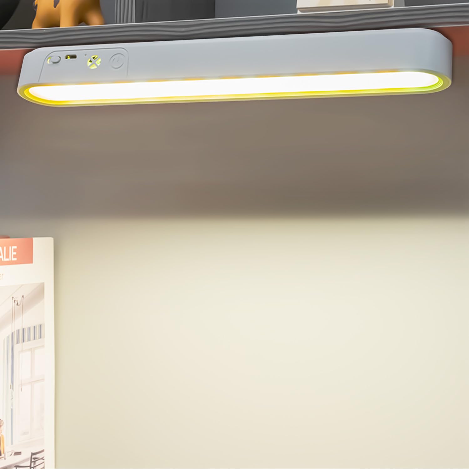 Luminária LED Barra Recarregável USB — Sem Fio Versátil para Parede Armário