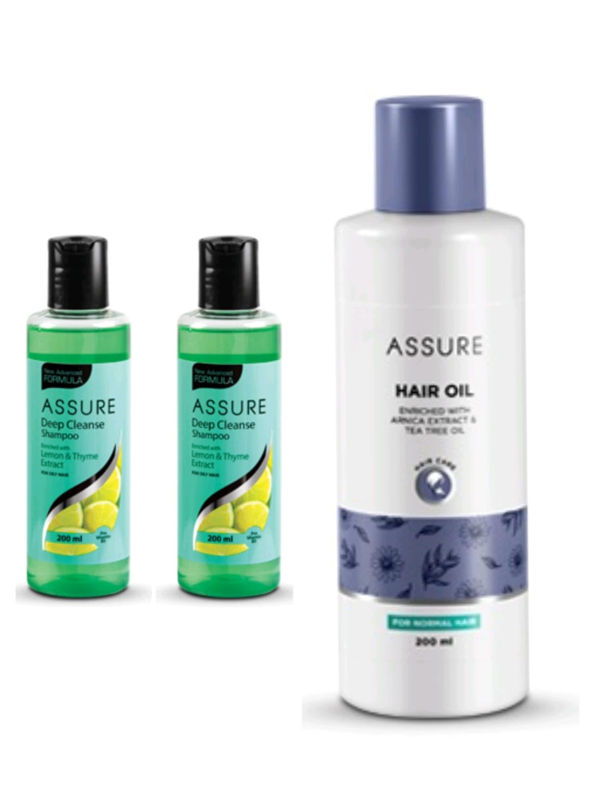 ASSURE Deep Cleanse Shampoo & Hair Oil Combo for Men & Women | Pack of 3 with 2 x Lemon & Thyme Shampoo 200ml + 1 x Herbal Hair Oil 200ml | Daily Hair Care Set-image-16
