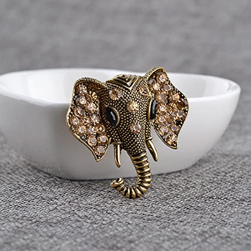 2PCS Animal Brooch Vintage Alloy Inlaid Rhinestone Female Elephant Collar Brooch Pin Badge for WOMEN - Image 6