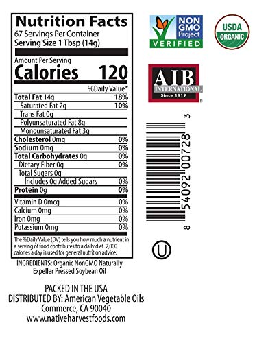 Native Harvest Organic Non-GMO Naturally Expeller Pressed Vegetable Oil, 1 Litre (33.8 FL OZ) - Thumbnail 2