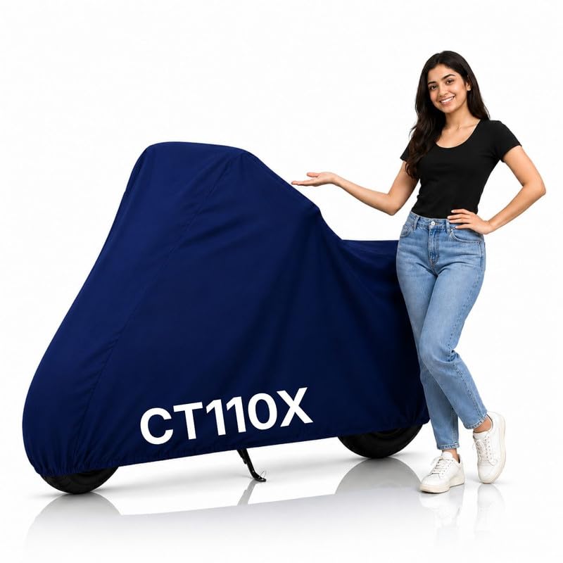 Image of Ultra-Protect Bike Body Cover for Bajaj CT110X Cover| 100% Waterproof, Dustproof & Scratch Resistant | Heavy Duty Two Wheeler Covers with UV Protection, Heat Resistant | All Weather (Blue)